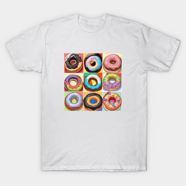 Donut Pattern Art Kawaii Pastry Delicious T-Shirt by Flowering Away